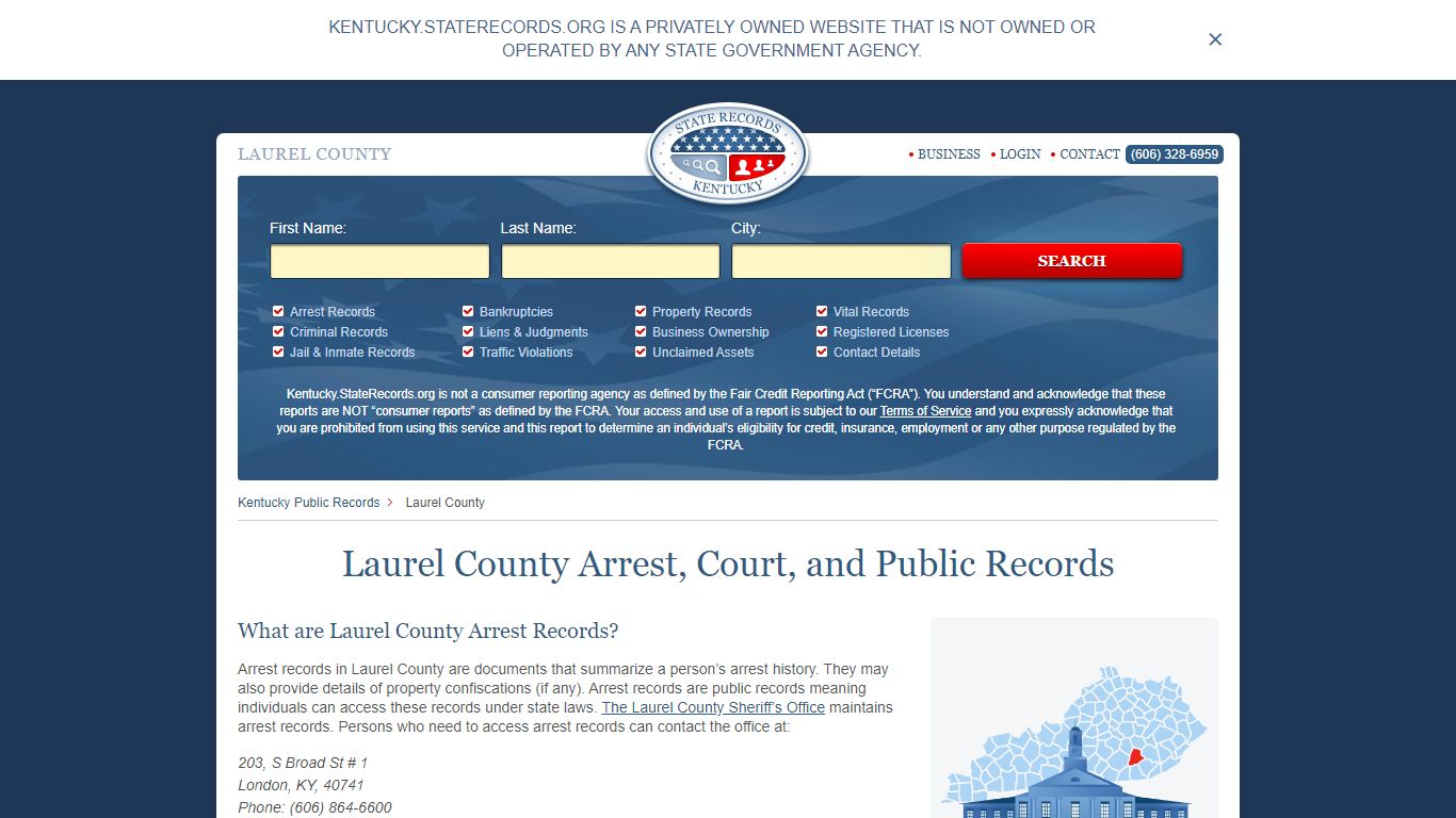 Laurel County Arrest, Court, and Public Records