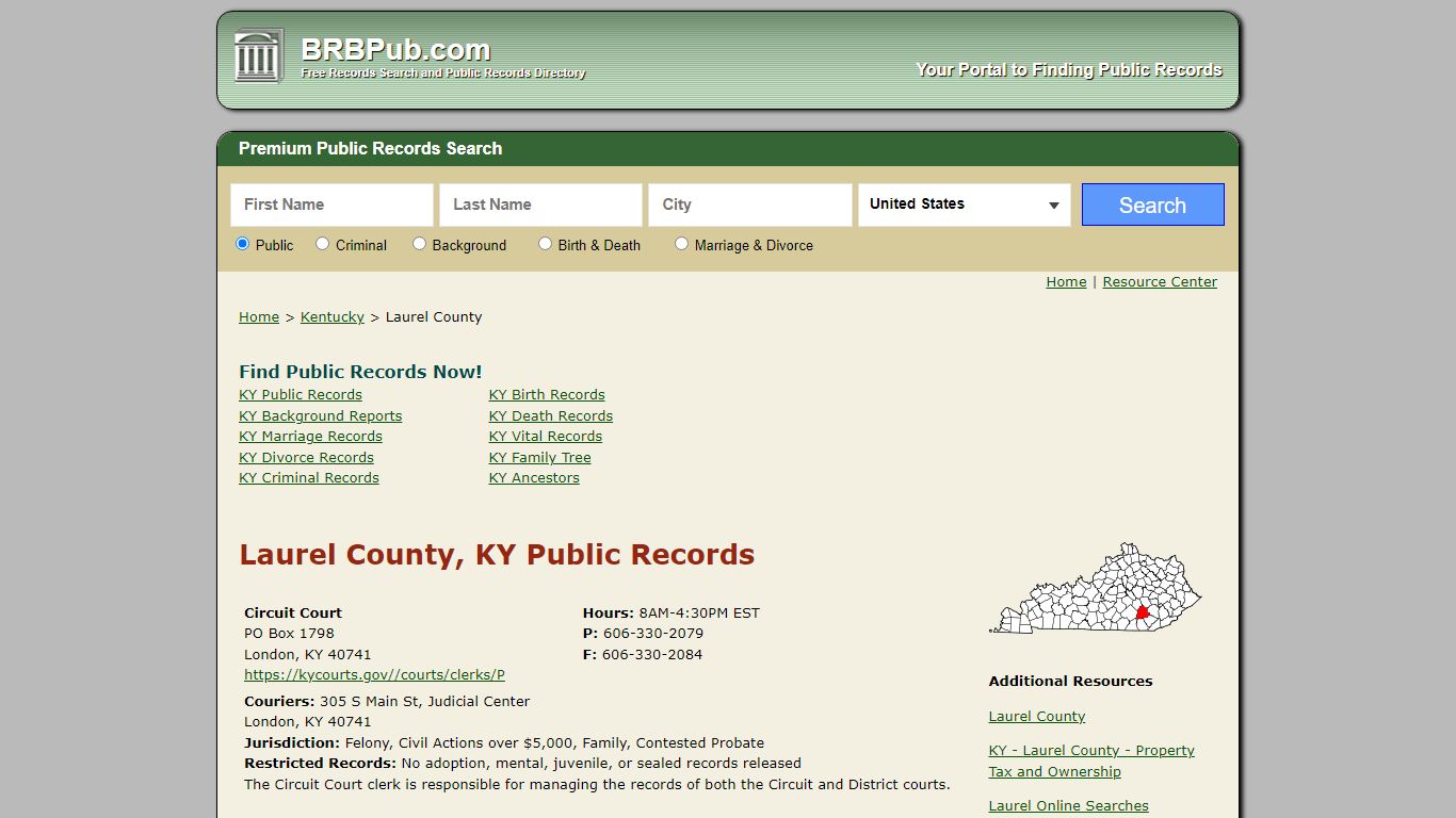 Laurel County Public Records | Search Kentucky Government ...