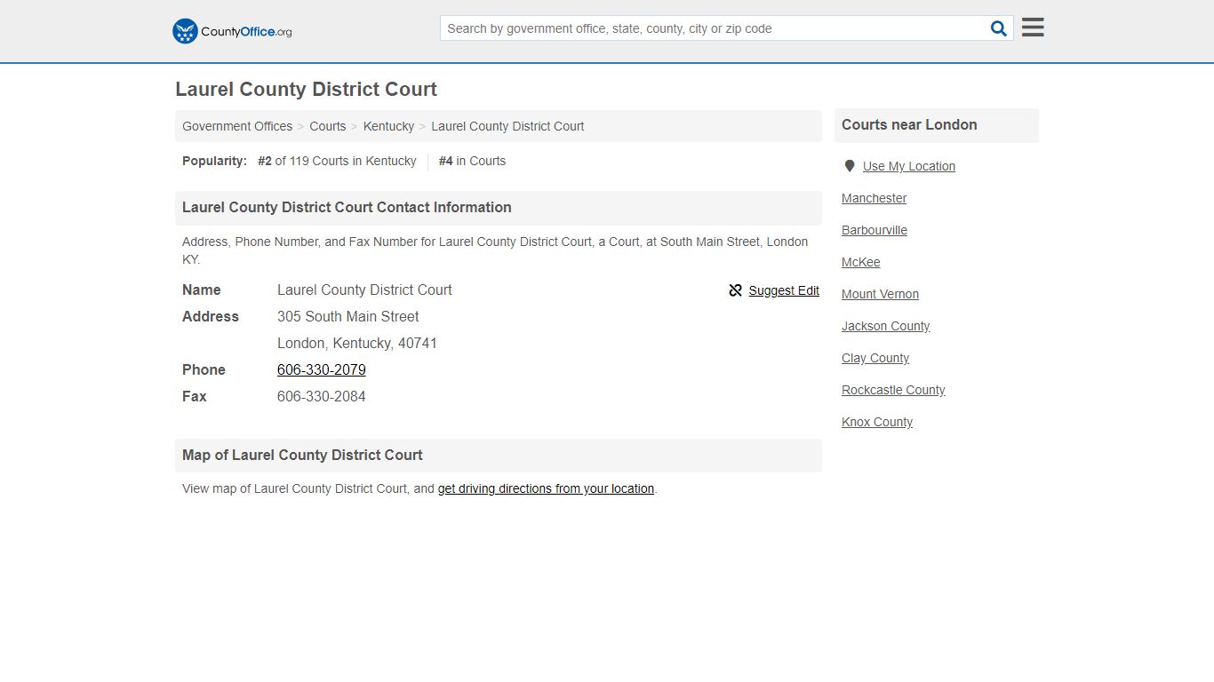 Laurel County District Court - London, KY (Address, Phone ...
